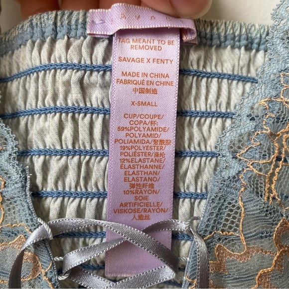 Savage x fenty Lace Bralette in Blue and Gray XS - Picture 4 of 5